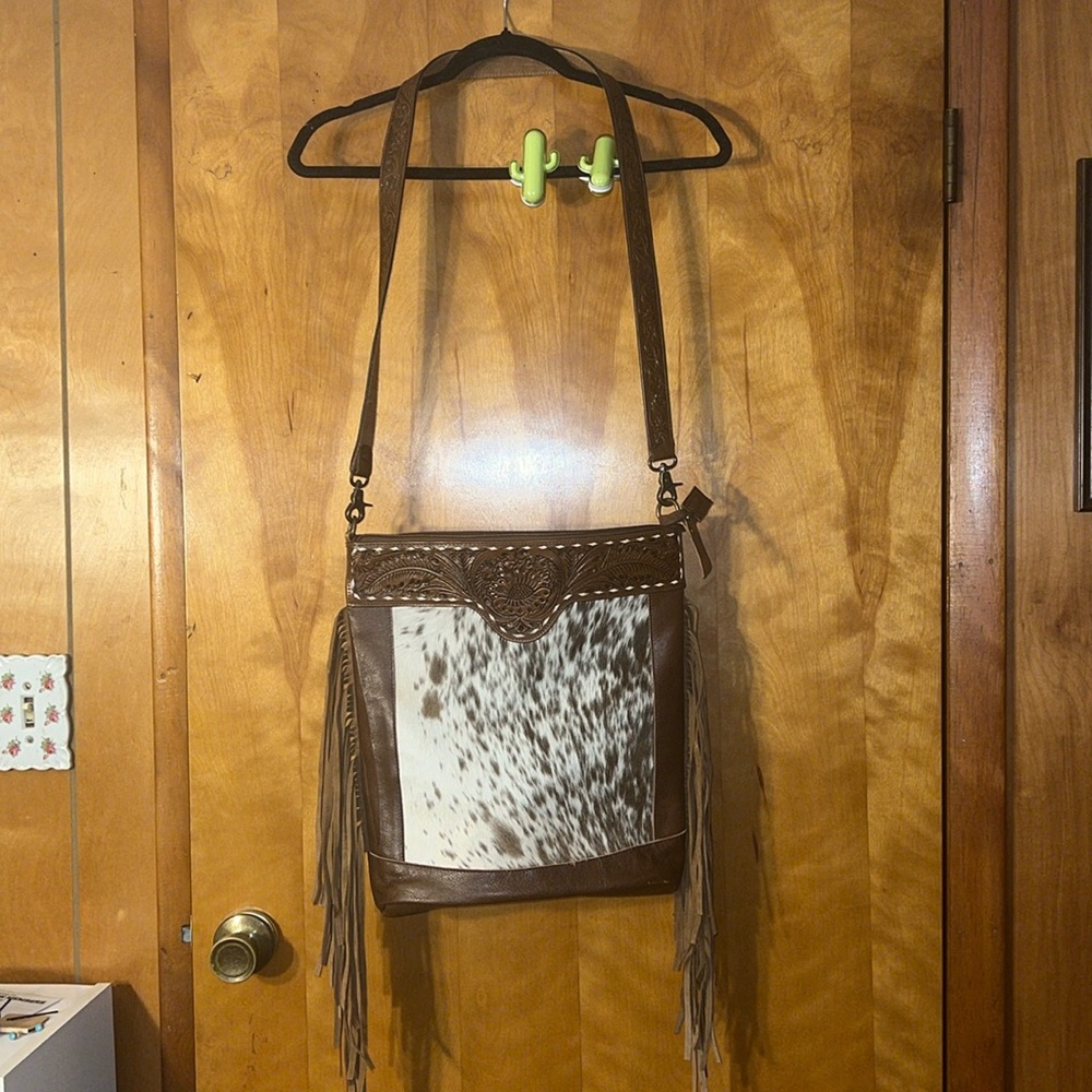 Cowhide CC Crossbody Purse